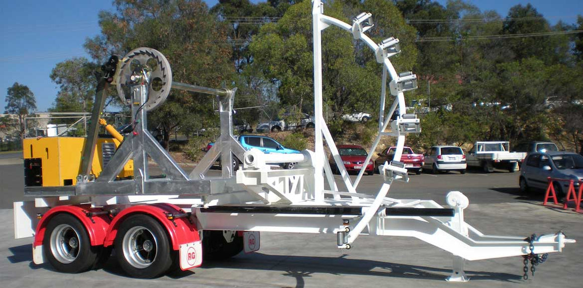 8, 10 & 14-Tonne Drum Stand Mounted on Trailer